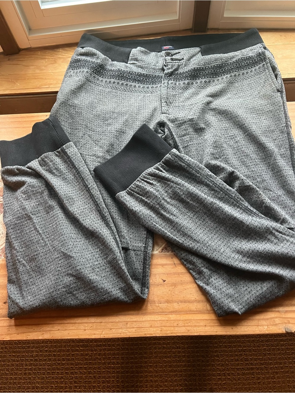 Burkman Bros Men’s Gray Geometric Jogger Pants Regular Size M Flat Front # 333